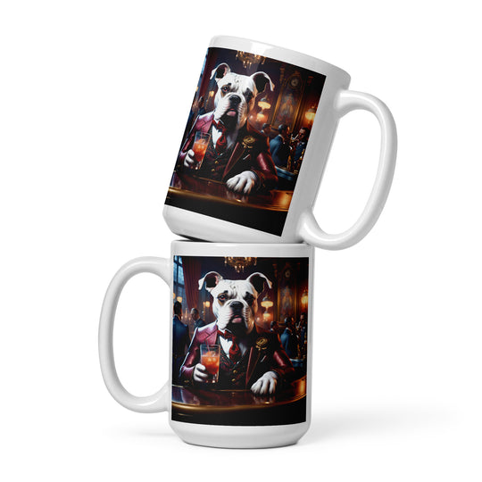 Catahoula Bulldog General- White glossy mug