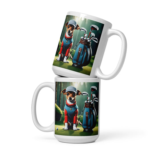 Chiweenie Golfer- White glossy mug