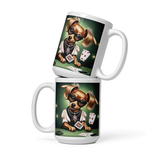 Chiweenie General- White glossy mug