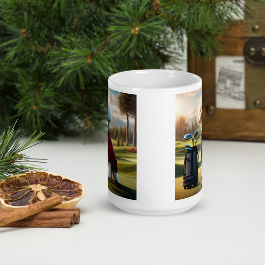 Maltipoo Golfer- White glossy mug v10