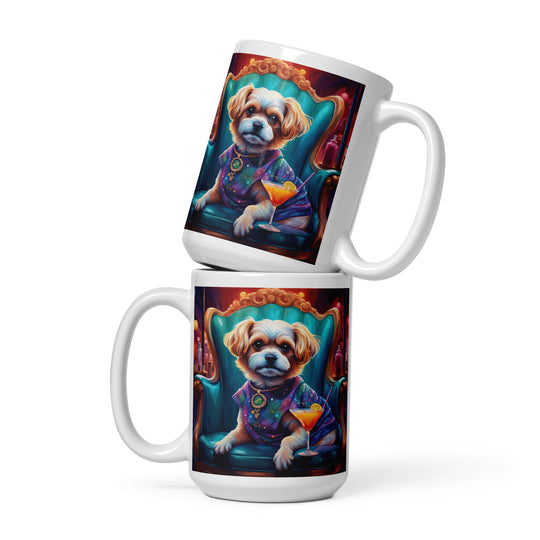 Pekapoo General- White glossy mug v10