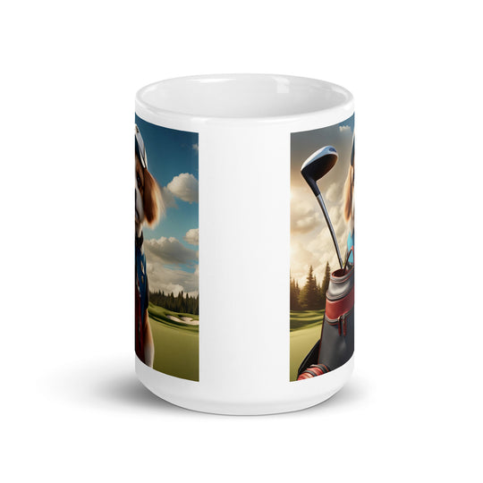 Pekapoo Golfer- White glossy mug v4