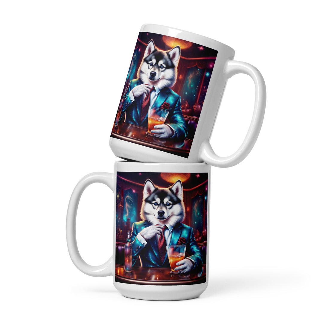 Pomsky General- White glossy mug