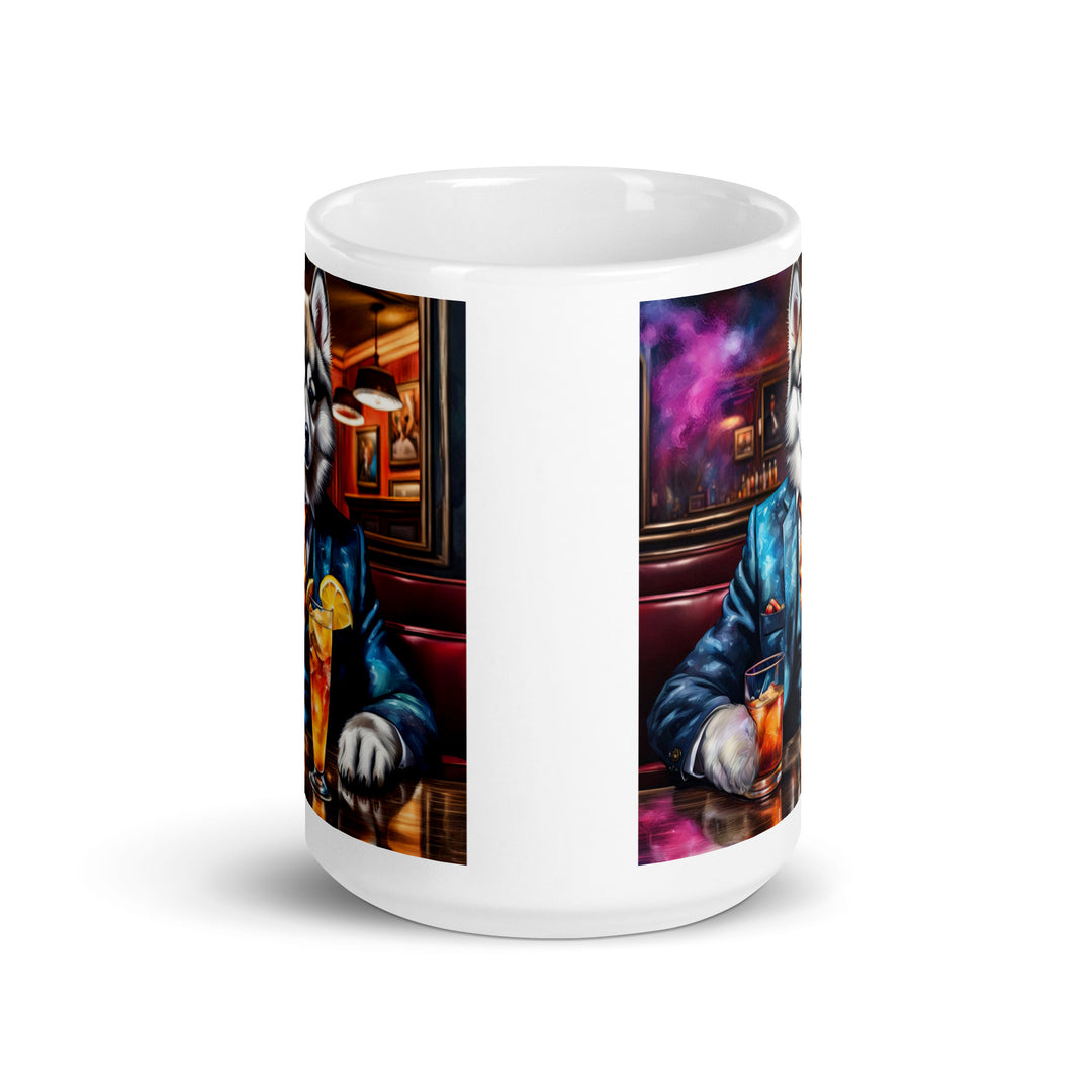 Pomsky General- White glossy mug v13