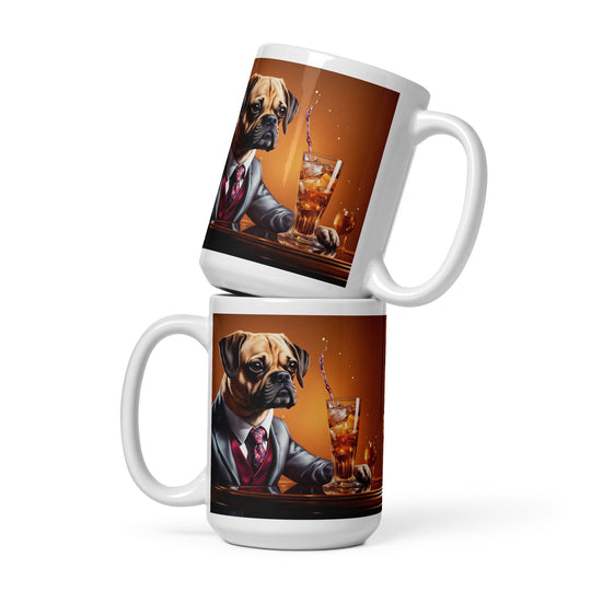 Puggle General- White glossy mug v3