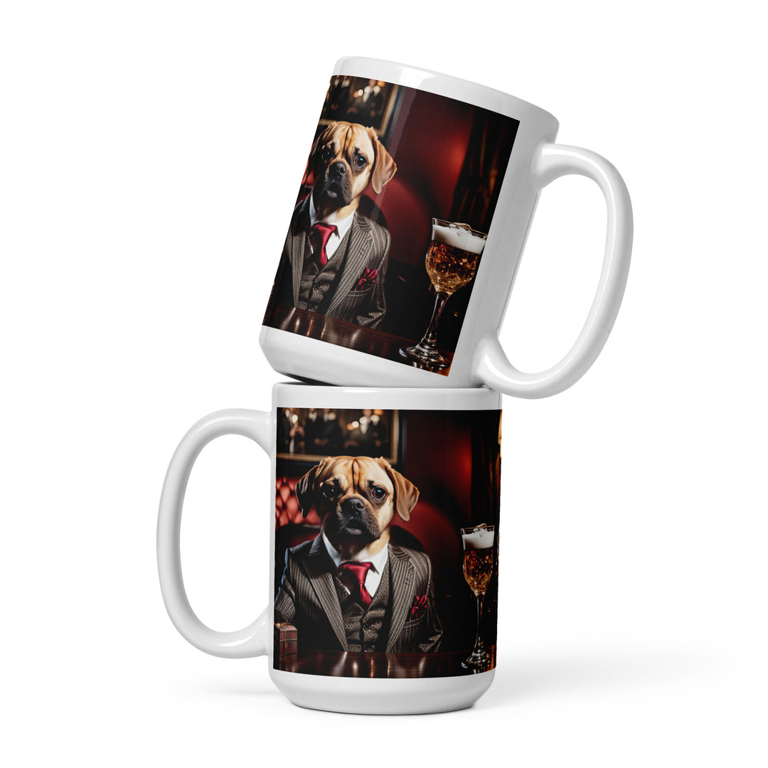 Puggle General- White glossy mug v12