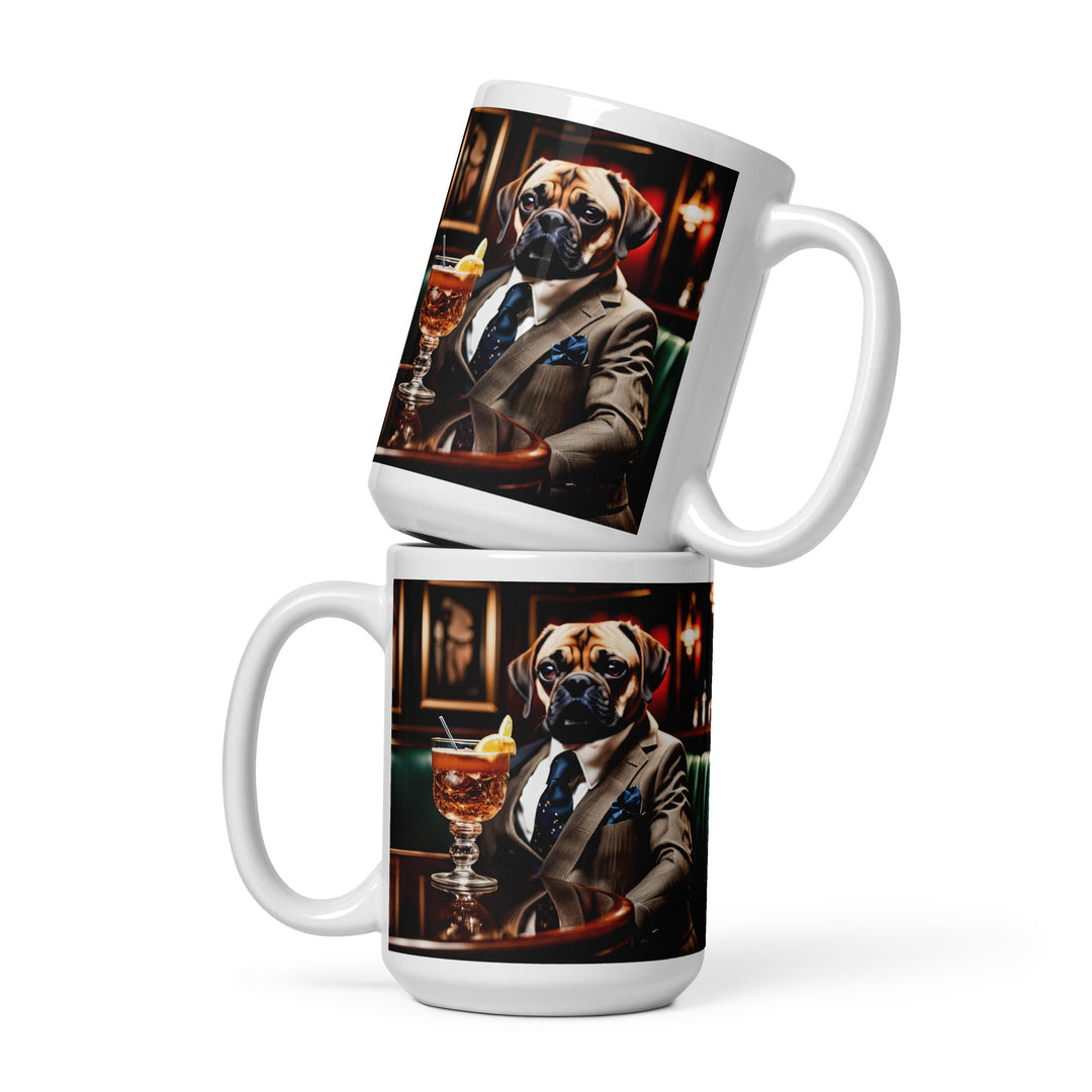 Puggle General- White glossy mug v14