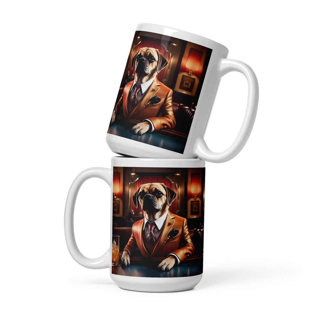 Puggle General- White glossy mug v18