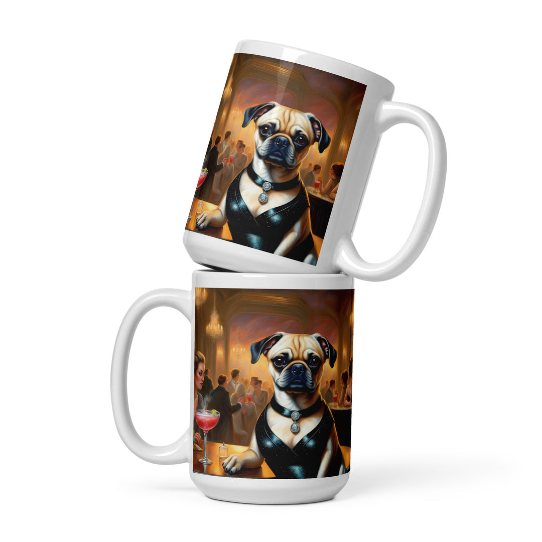 Puggle General- White glossy mug v19