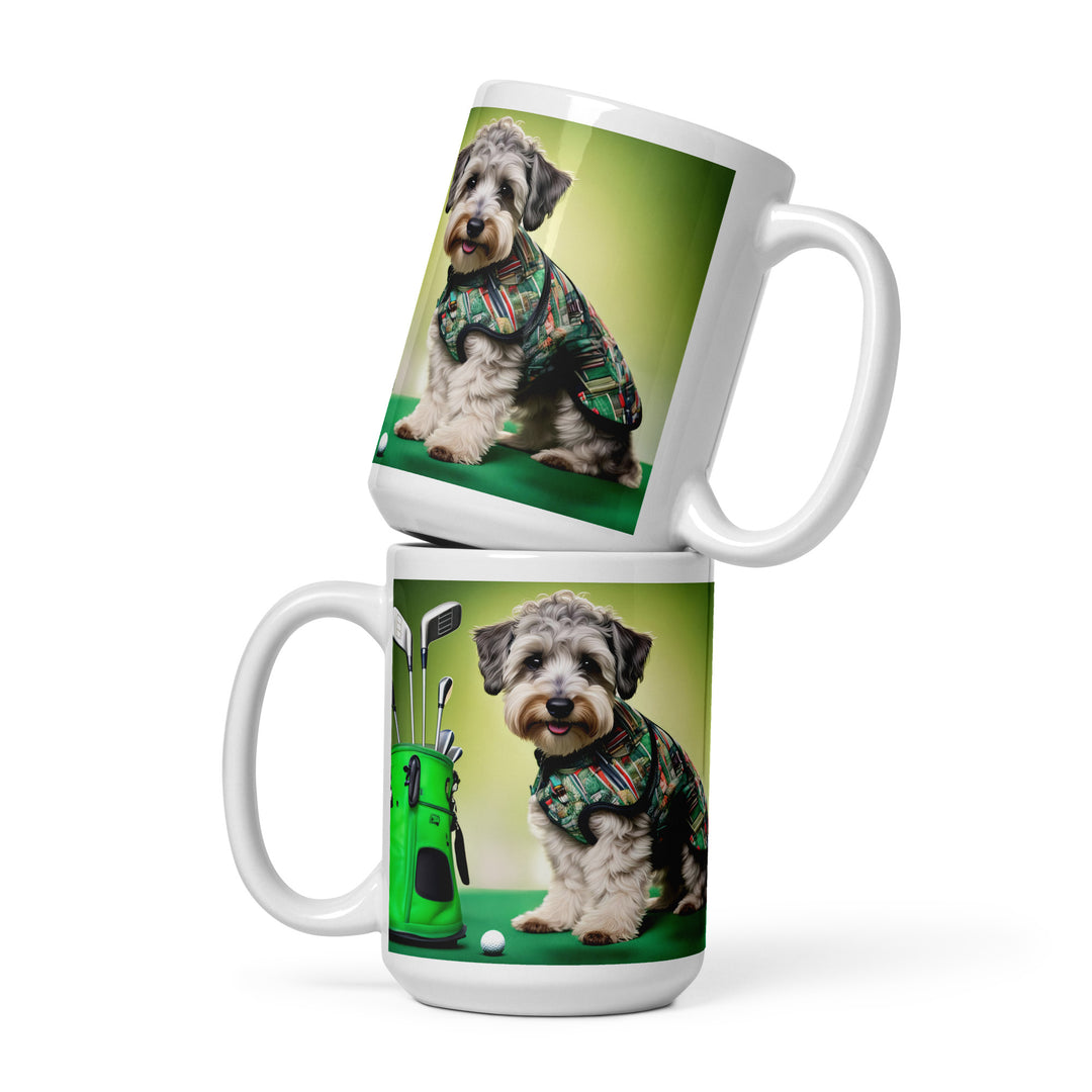 Schnoodle Golfer- White glossy mug