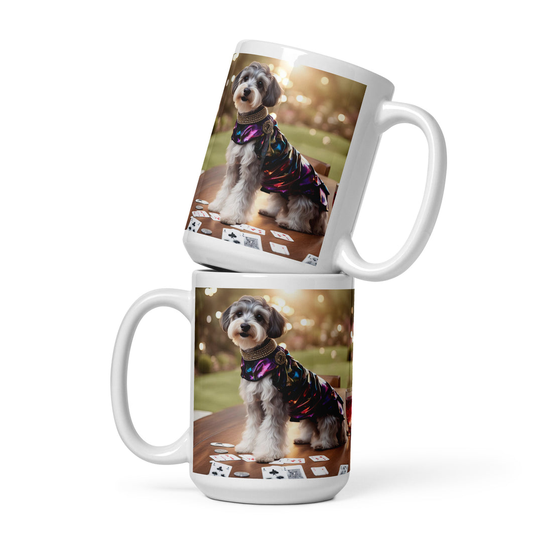 Schnoodle Golfer- White glossy mug v12