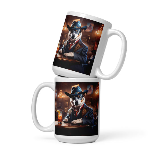 Texas Heeler General- White glossy mug v3