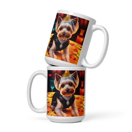 Yorkipoo General- White glossy mug v6