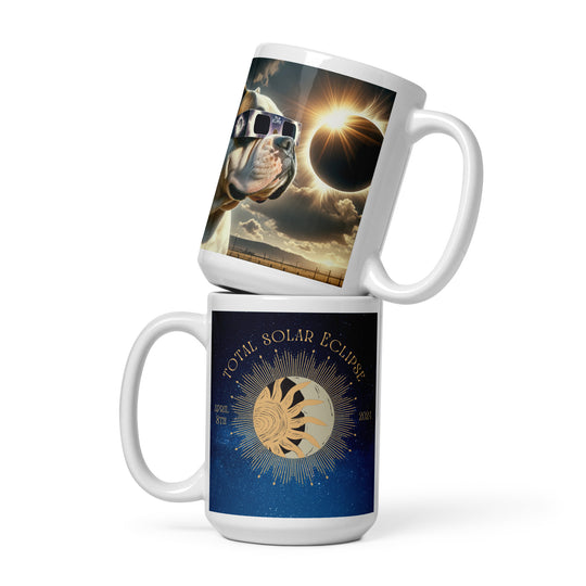 American Bulldog Eclipse- White glossy mug