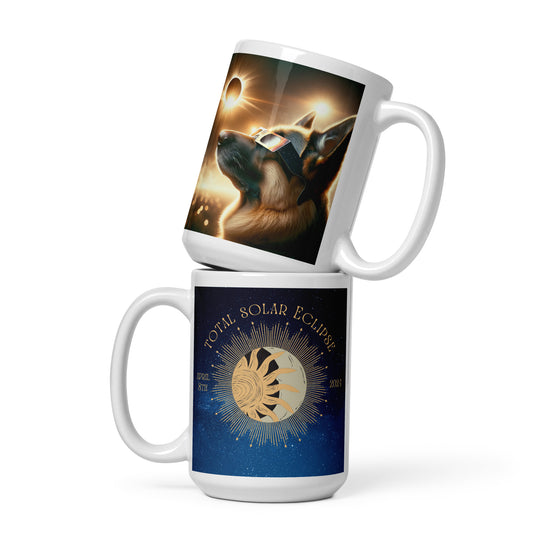 German Shepherd Eclipse- White glossy mug v2