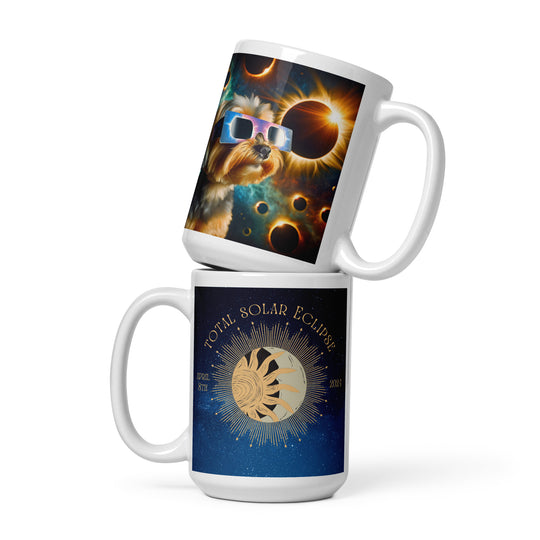 Yorkipoo Eclipse- White glossy mug