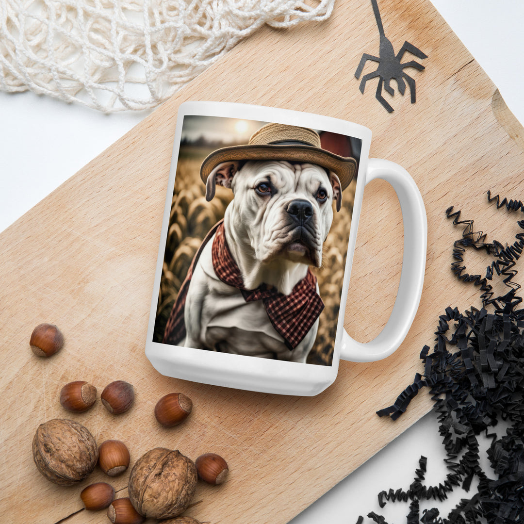 American Bulldog- White glossy mug v3