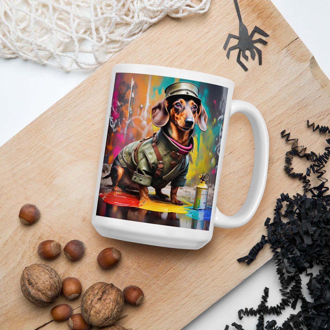 Dachshund- White glossy mug v4