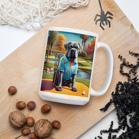 Cane Corso Golfer- White glossy mug v4