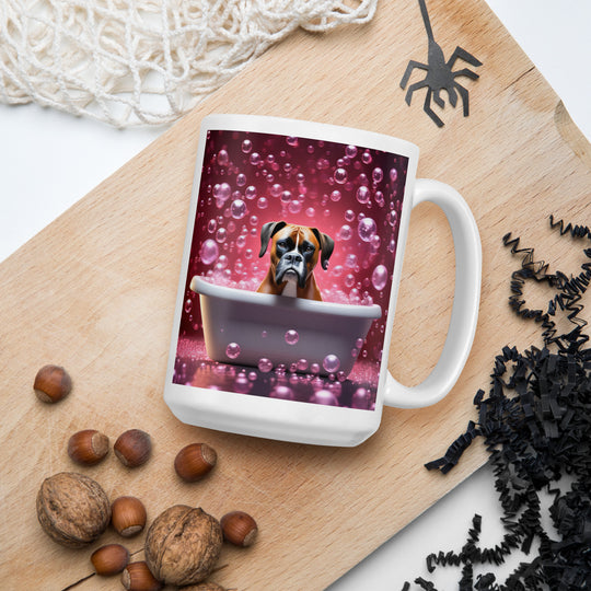 Boxer Romantic- White glossy mug v2