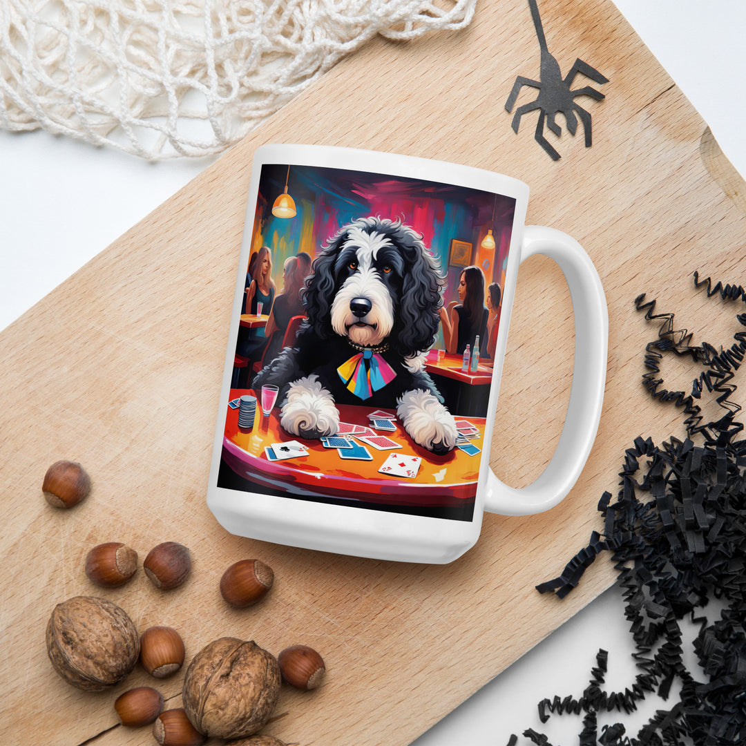 Bernedoodle General- White glossy mug v5