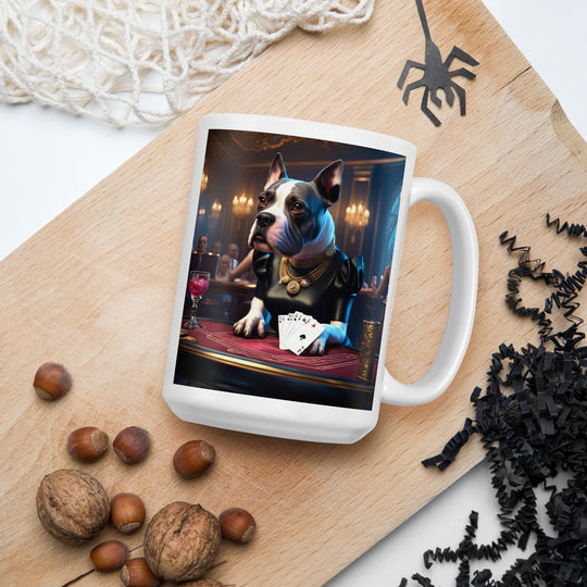 Catahoula Bulldog General- White glossy mug v6