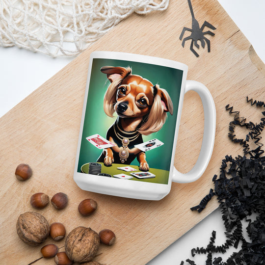 Chiweenie General- White glossy mug v10