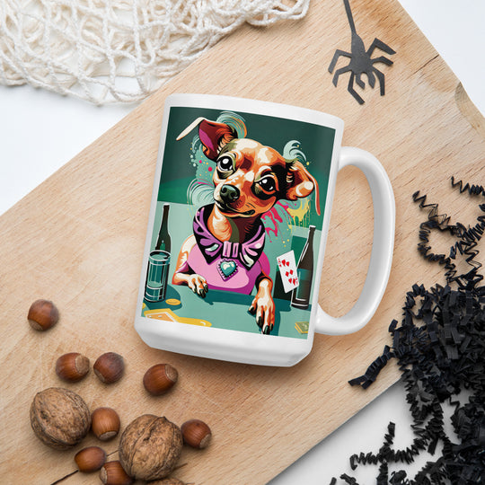 Chiweenie General- White glossy mug v14