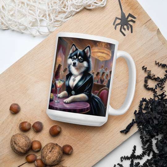 Pomsky General- White glossy mug v5