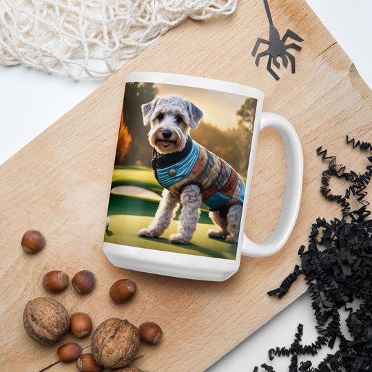 Schnoodle Golfer- White glossy mug v9