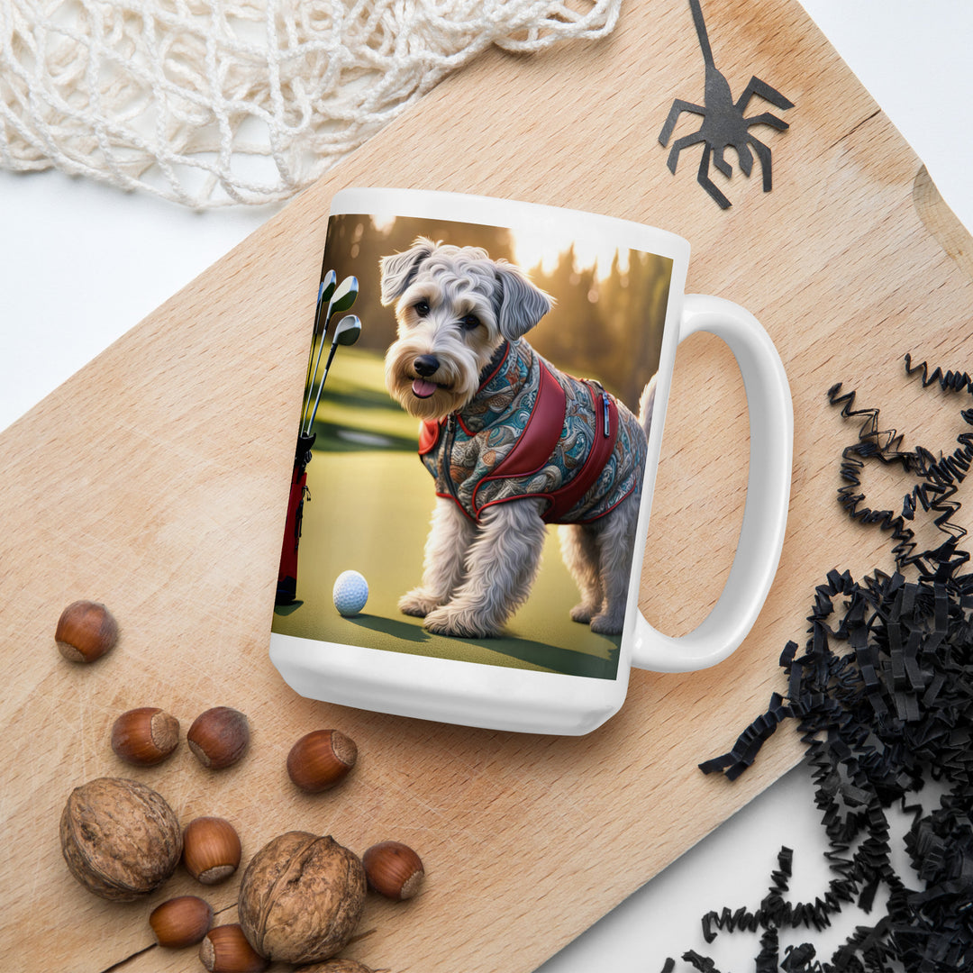 Schnoodle Golfer- White glossy mug v10