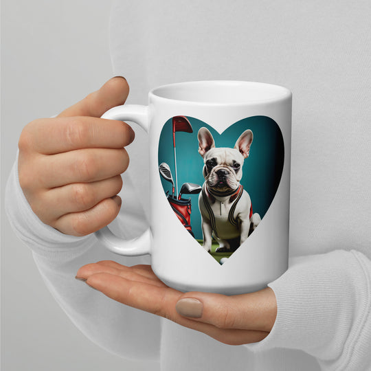 White glossy mug-French Bulldog V2