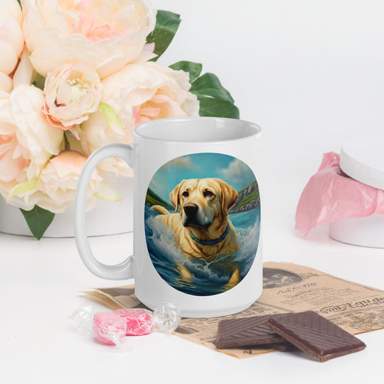 White glossy mug-Labrador Retriever V7