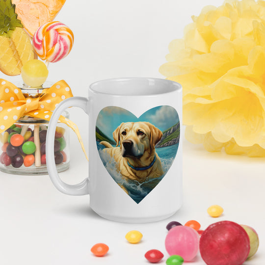 White glossy mug-Labrador Retriever V8