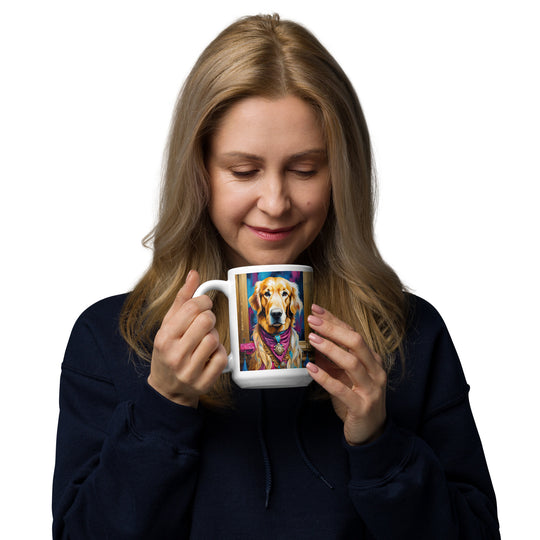 Golden Retriever- White glossy mug v2