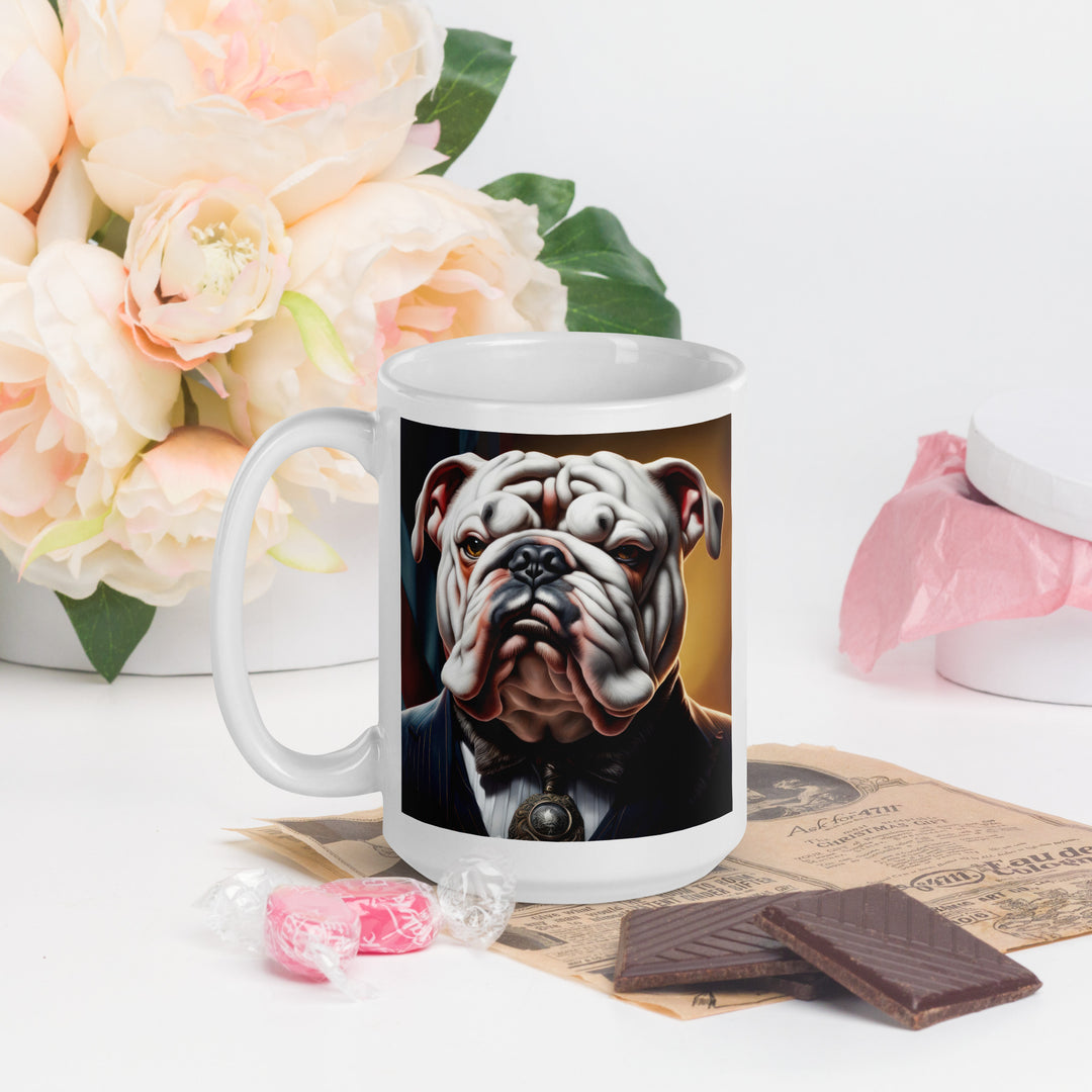 Bulldog- White glossy mug v5