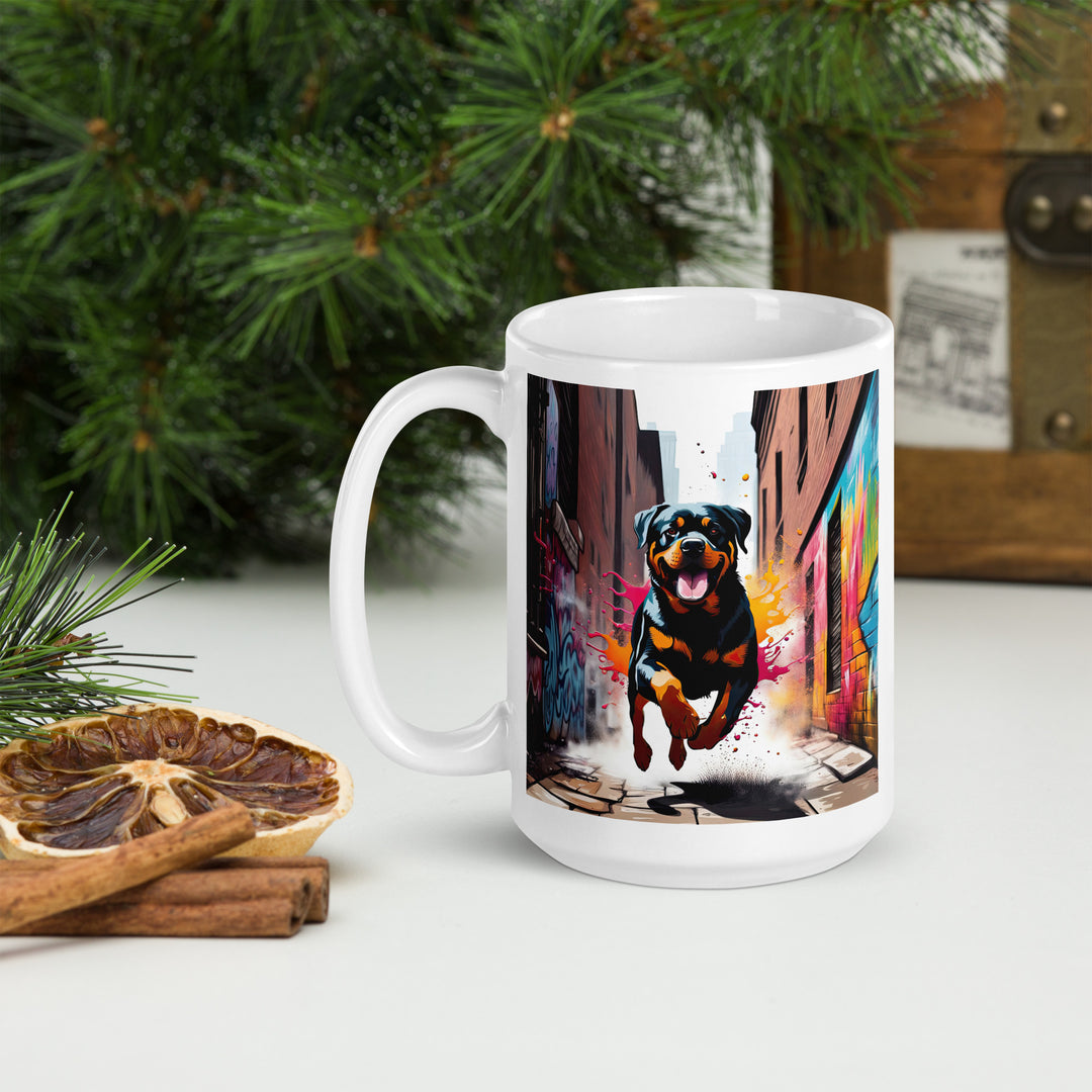 Rottweiler- White glossy mug v5