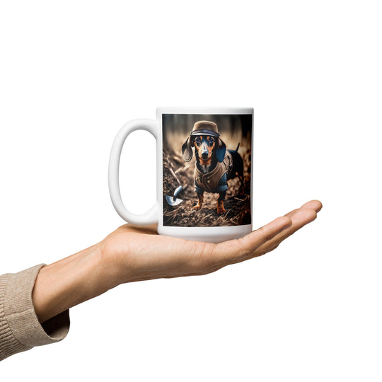 Dachshund- White glossy mug