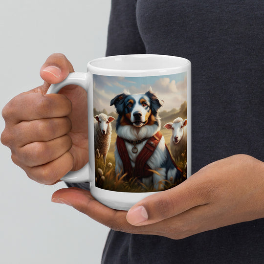 Australian Shepherd- White glossy mug v4