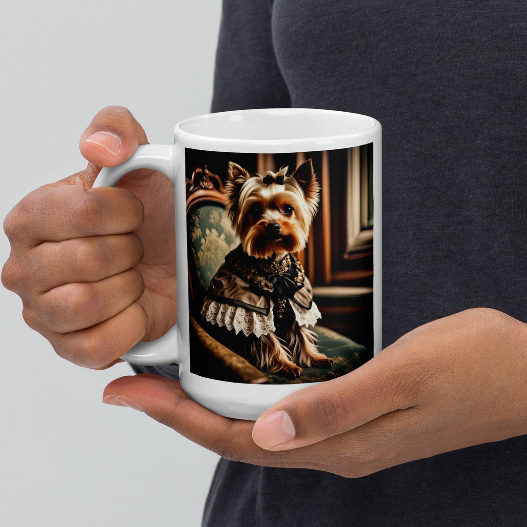 Yorkshire Terrier- White glossy mug