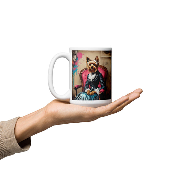 Yorkshire Terrier- White glossy mug v3