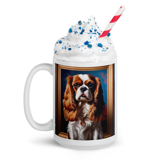 Cavalier King Charles Spaniel- White glossy mug v2