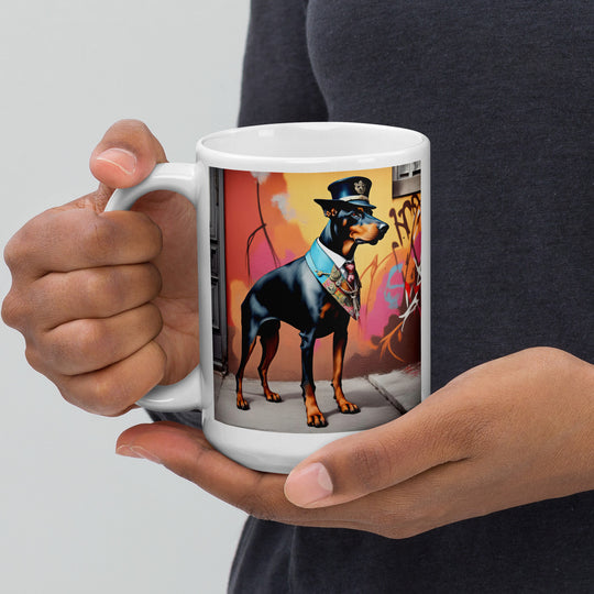 Doberman Pinscher- White glossy mug