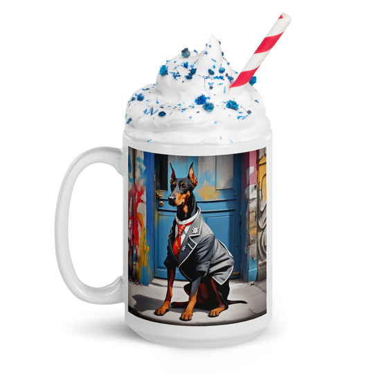 Doberman Pinscher- White glossy mug v5