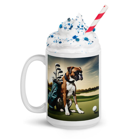 Boxer Golfer- White glossy mug v3