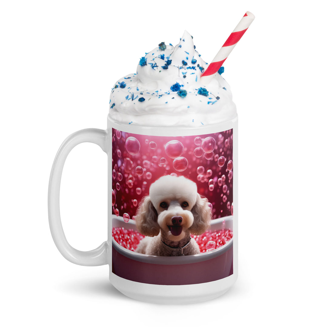 Poodle Romantic- White glossy mug