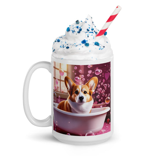 Pembroke Welsh Corgi Romantic- White glossy mug