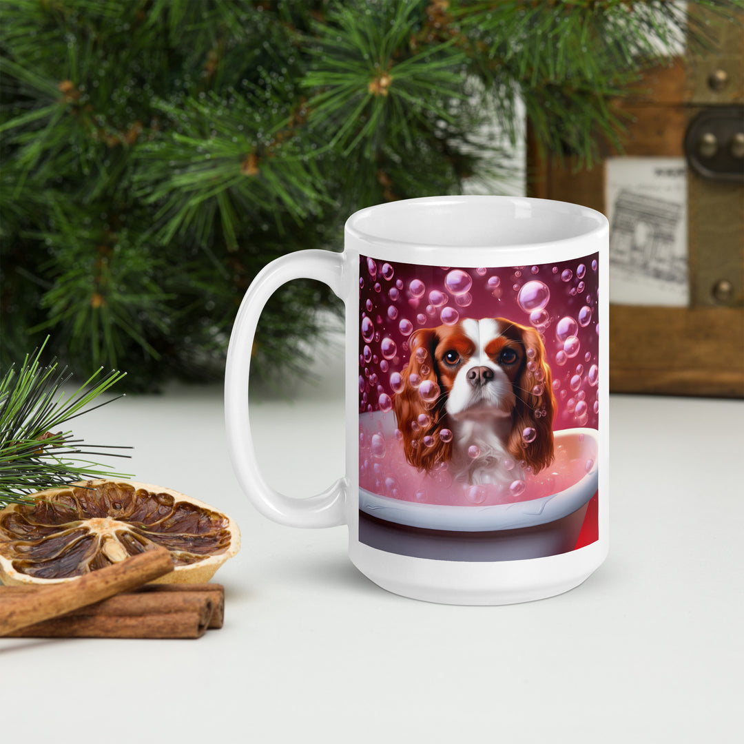 Cavalier King Charles Spaniel Romantic- White glossy mug