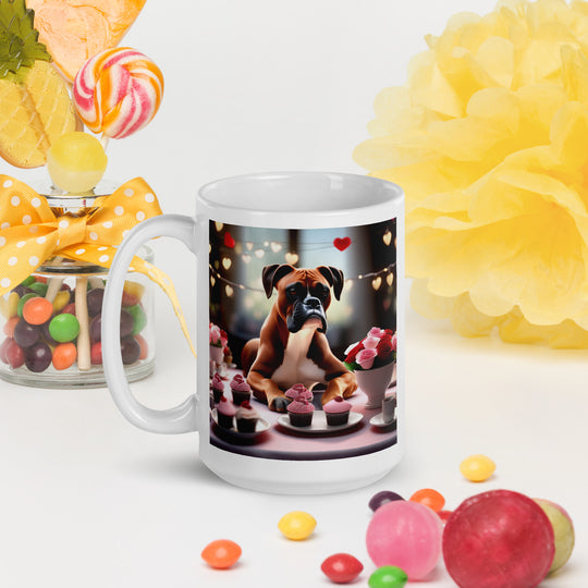 Boxer Romantic- White glossy mug v3