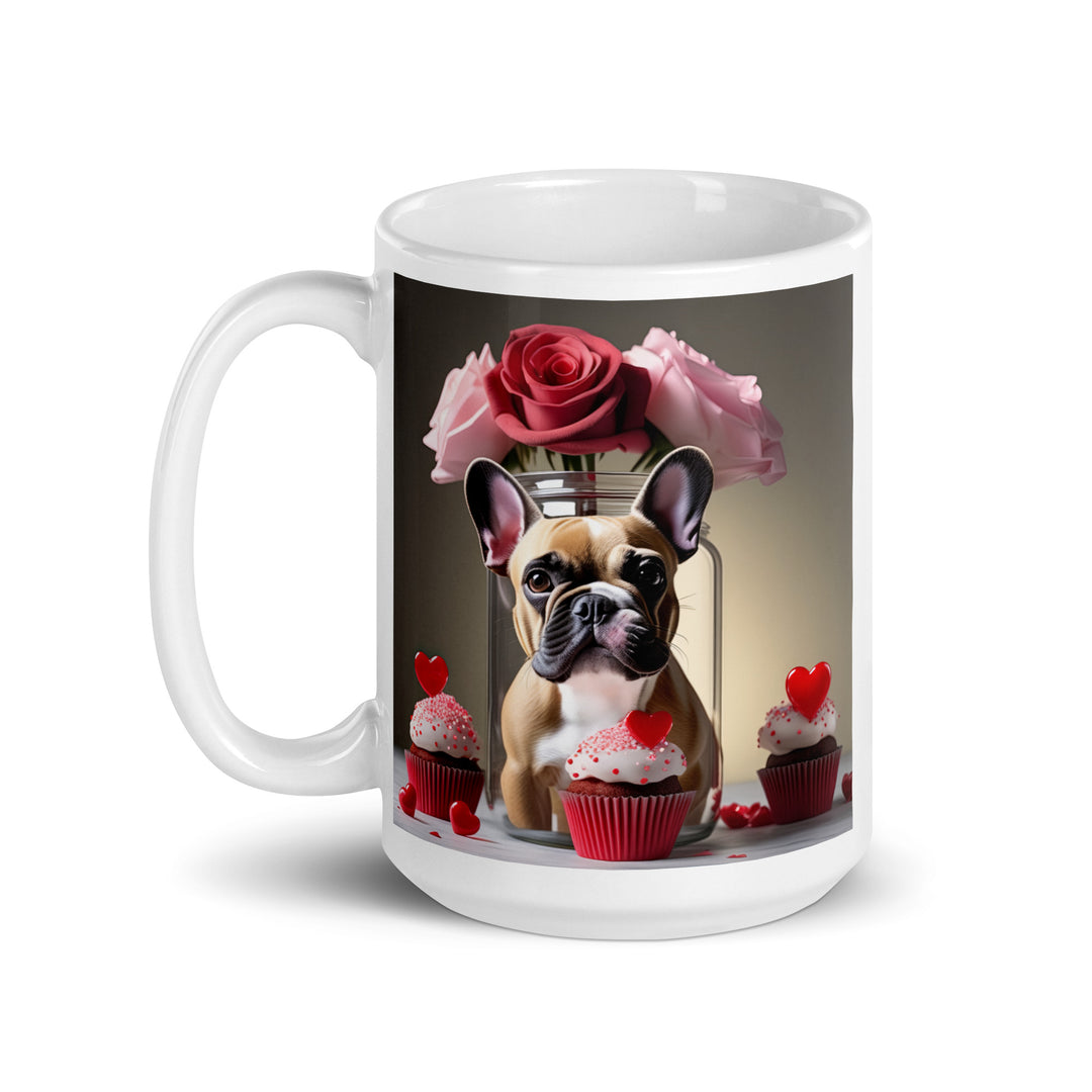 French Bulldog Romantic- White glossy mug v4